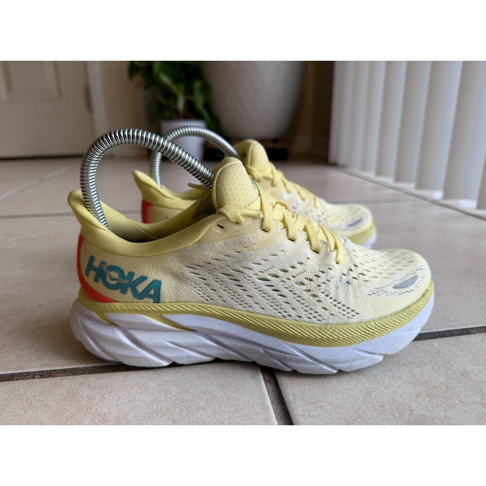 HOKA One One Clifton 8 Women's Size US 5 Running Shoes Yellow Pear
